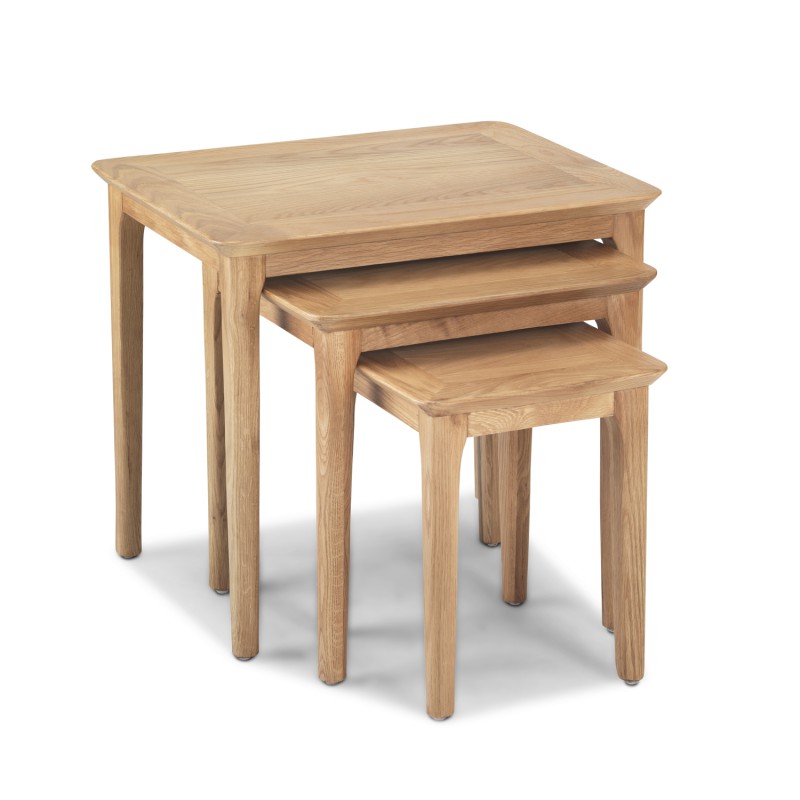 Enfield Oak Nest of 3 Tables Lifestyle Furniture UK