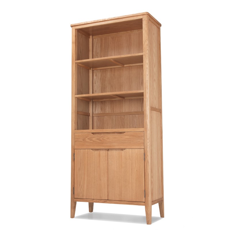 Cadley Oak Tall Bookcase Lifestyle Furniture UK