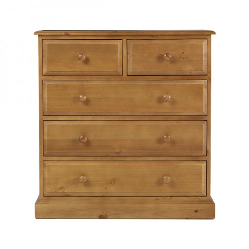 Country Pine 2 Over 3 Drawer Chest of Drawers