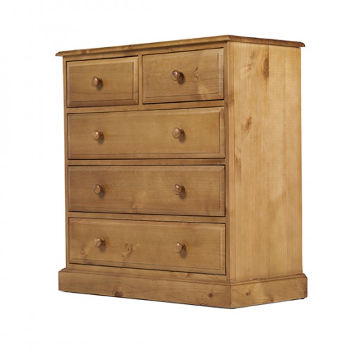 Country Pine 2 Over 3 Drawer Chest of Drawers