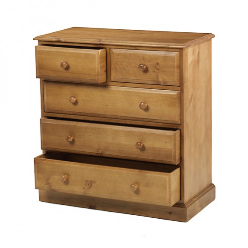 Country Pine 2 Over 3 Drawer Chest of Drawers