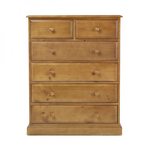 Country Pine 6 Drawer Chest of Drawers