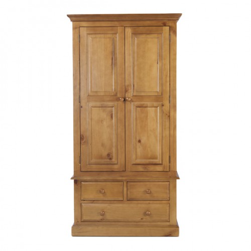 Country Pine Gents Double Wardrobe