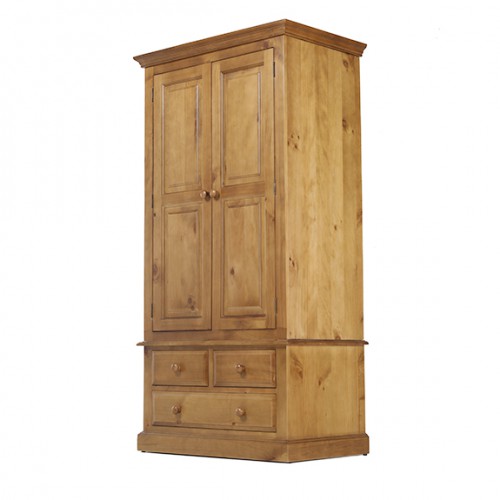 Country Pine Gents Double Wardrobe