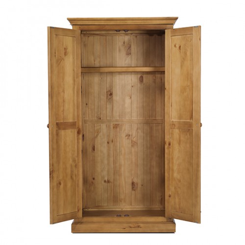 Country Pine Full Hanging Double Wardrobe