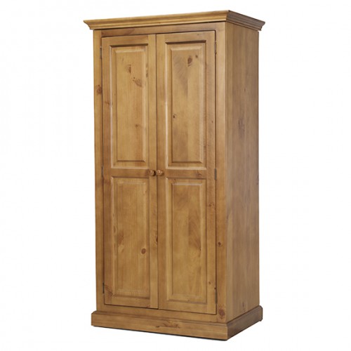 Double pine wardrobe with drawers discount