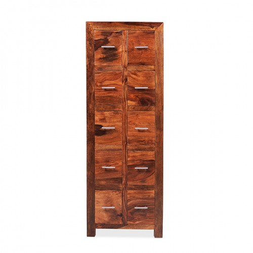 Cuba Sheesham 10 Drawer CD Almirah Lifestyle Furniture UK