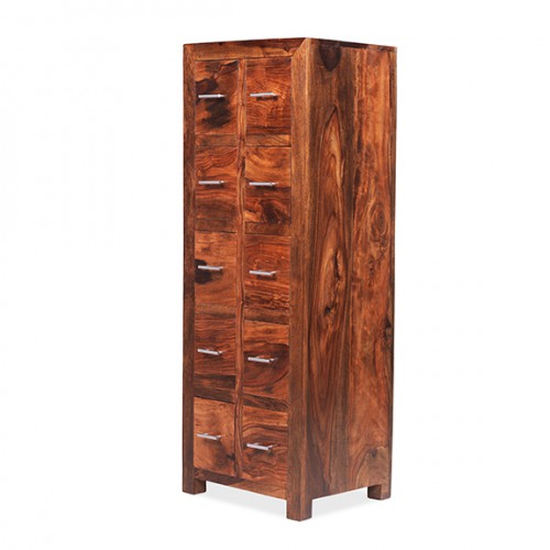 Cuba Sheesham 10 Drawer CD Almirah