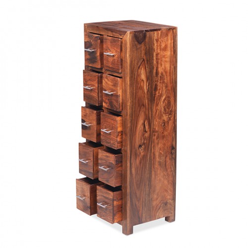 Cuba Sheesham 10 Drawer CD Almirah