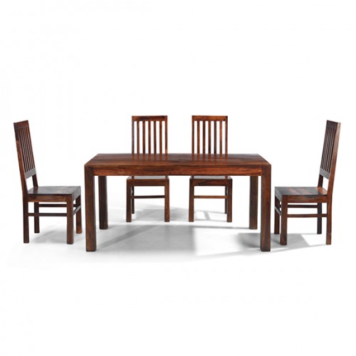 Cuba Sheesham 160 cm Dining Table and 4 Chairs