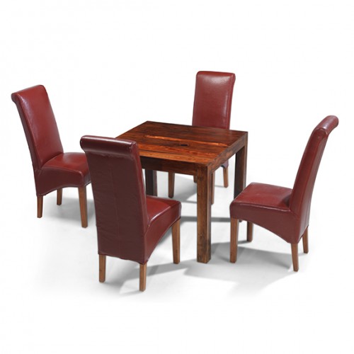Cuba Sheesham 90 cm Dining Table and 4 Chairs