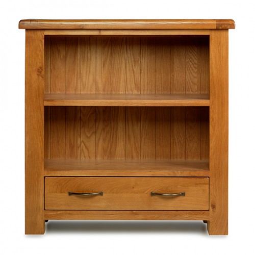 Emsworth Oak Low Bookcase with Drawer Lifestyle Furniture UK
