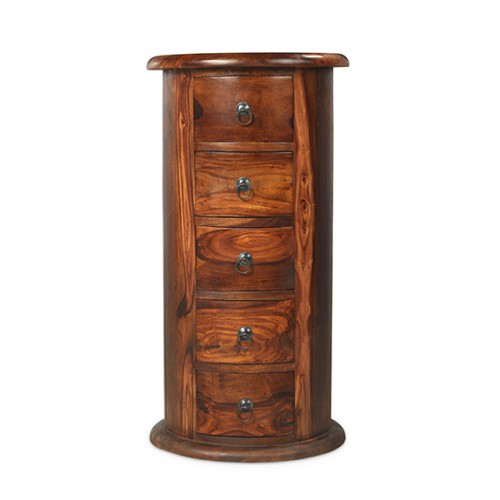 Jali Sheesham 5 Drawer Drum Chest of Drawers