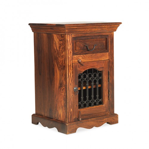 Jali Sheesham Bedside Cabinet - Right