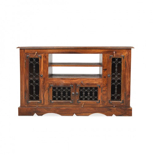 Jali Sheesham Corner TV Cabinet