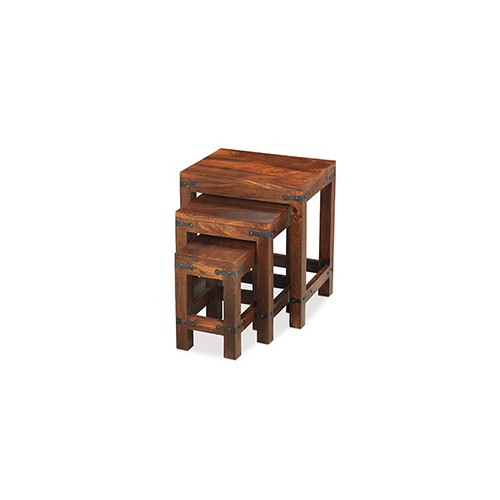 Jali Sheesham Nest of 3 Tables