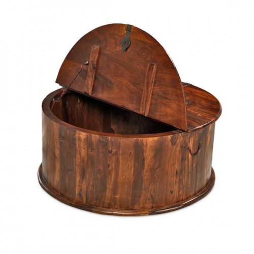 Jali Sheesham Round Coffee Trunk Box
