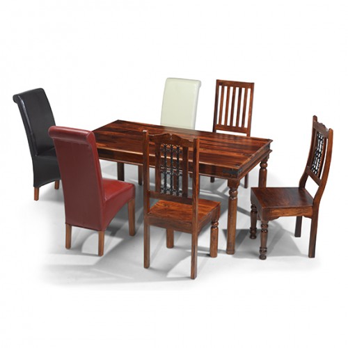 Jali Sheesham 120 cm Thakat Dining Table and 4 Chairs