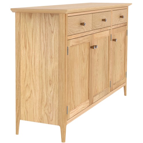Saxbie Oak Large 3 Drawer 3 Door Sideboard
