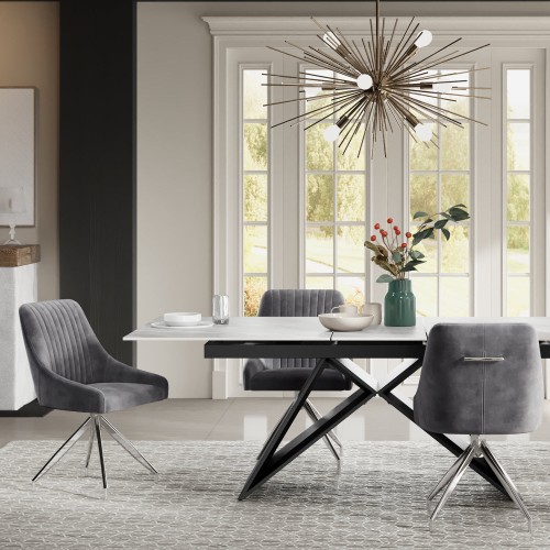 HUGO S Velvet Light Grey - Swivel SSS Legs