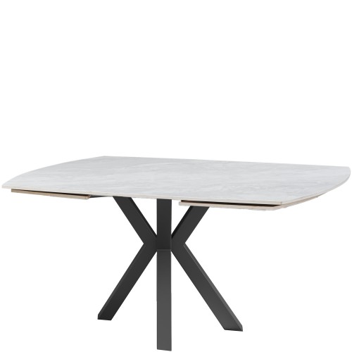 THEO Ceramic Pearla Grey Gloss Extending Dining Table (120/180cm)