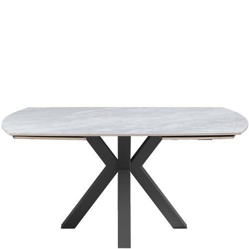 THEO Ceramic Pearla Grey Gloss Extending Dining Table (120/180cm)