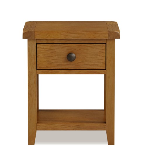 Barton Oak Living & Dining Lamp Table With Drawer