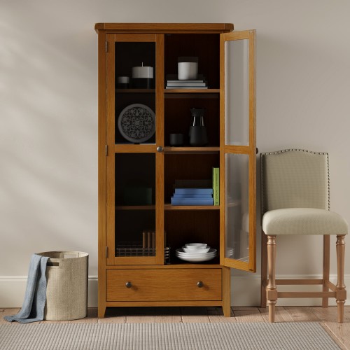Barton Oak Living & Dining Display Cabinet