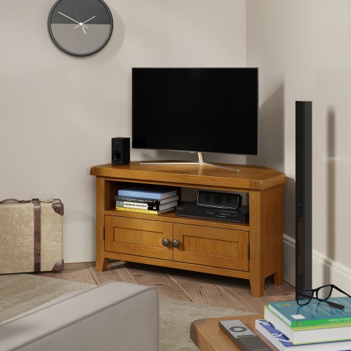 Barton Oak Living & Dining Corner Tv Unit