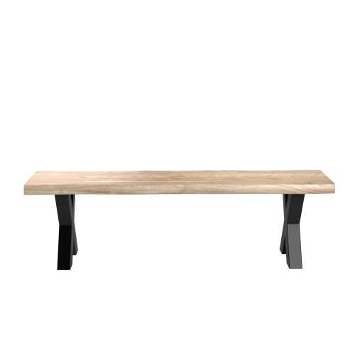 ACACIA LIVE EDGE 160 cm  X LEG BENCH