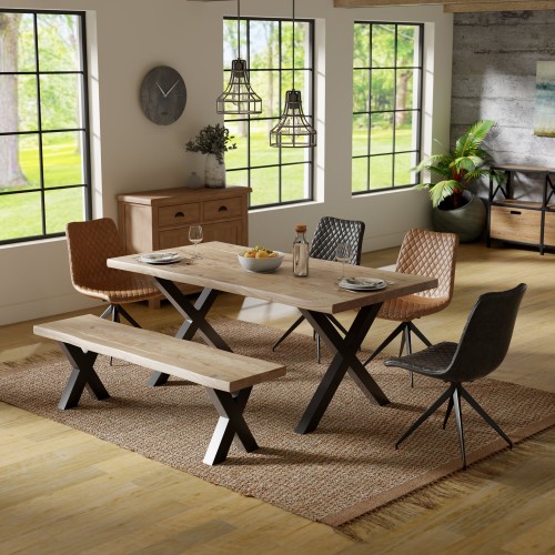 ACACIA LIVE EDGE 180 cm X LEG Dining TABLE