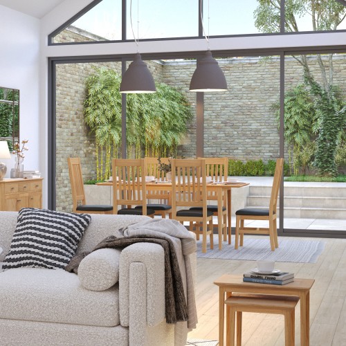 Saxbie Oak Extended 140cm To 180cm Dining Table and 4 Chairs