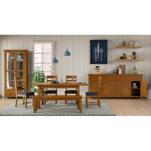 Barton Oak Living & Dining Extension Dining Table 100/140 and 4 Chairs