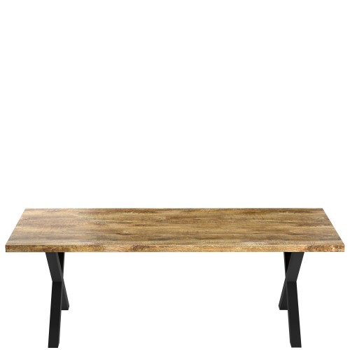 Sundara Mango 225cm DINING TABLE X LEG With 4 Chairs and 1 Bench