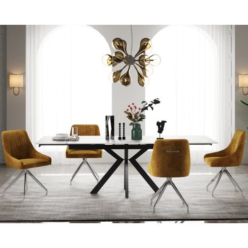 VITO Ceramic Pearla Grey - EXT Gloss 120/150/180 with 4 Chairs