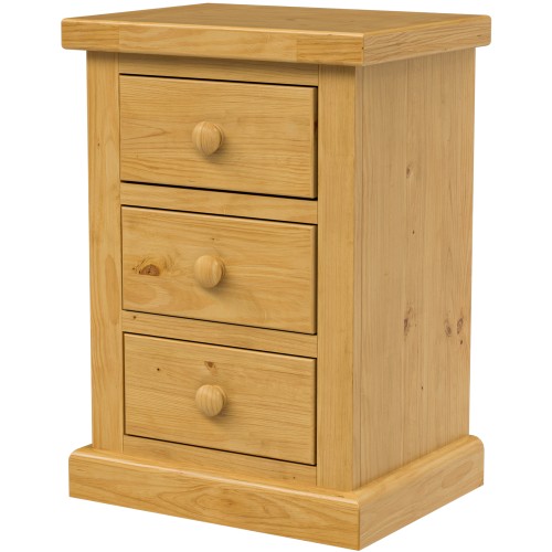 Chunky Pine Kids 3 Drawer Bedside Cabinet