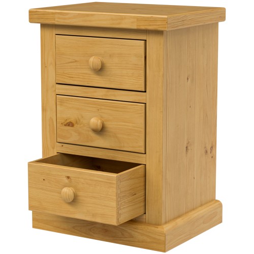 Chunky Pine Kids 3 Drawer Bedside Cabinet