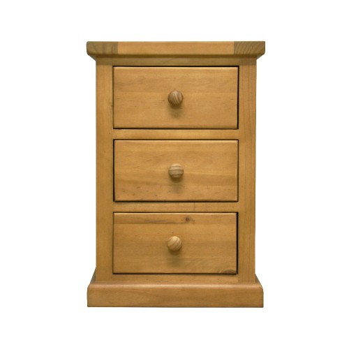 Chunky Pine 3 Drawer Bedside Cabinet
