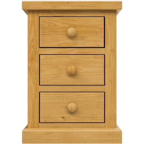 Chunky Pine 3 Drawer Bedside Cabinet