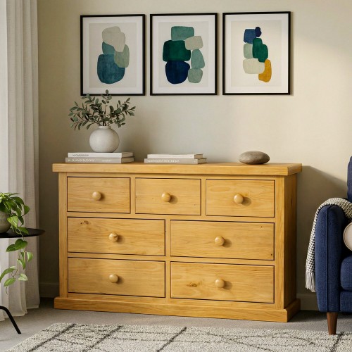 Chunky Pine 3 Over 4 Chest of Drawers