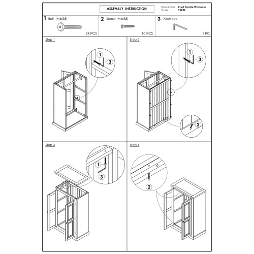 Chunky Pine Kids Double Wardrobe