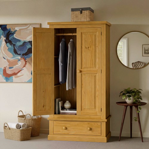 Chunky Pine Gents Double Wardrobe