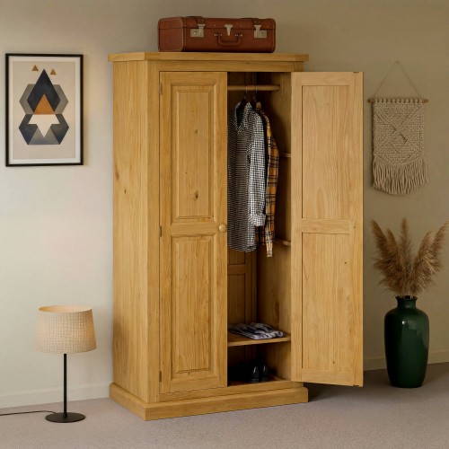 Chunky Pine Ladies Double Wardrobe