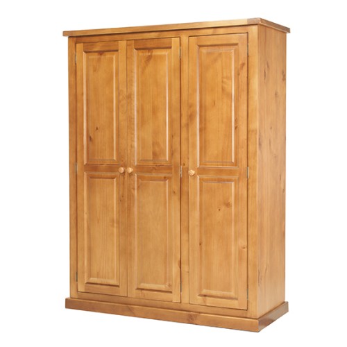 Chunky Pine Triple Wardrobe