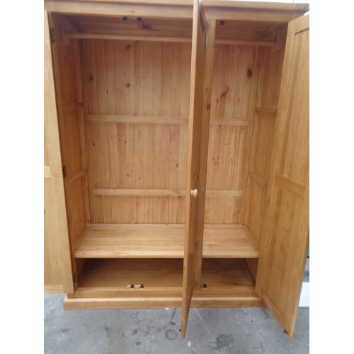 Chunky Pine Triple Wardrobe