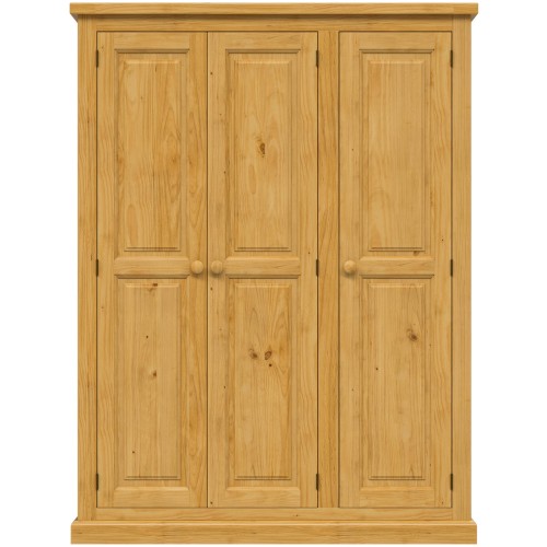 Chunky Pine Triple Wardrobe