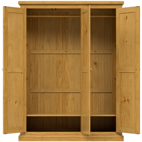 Chunky Pine Triple Wardrobe