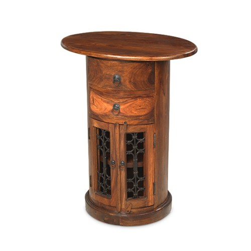 Jali Sheesham Oval Drum Chest