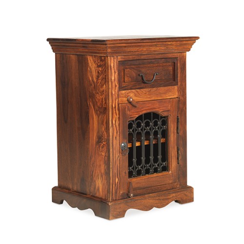 Jali Sheesham Bedside Cabinet - Right