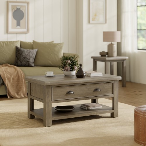 Stoneford Oak Coffee Table with 2 Drawers